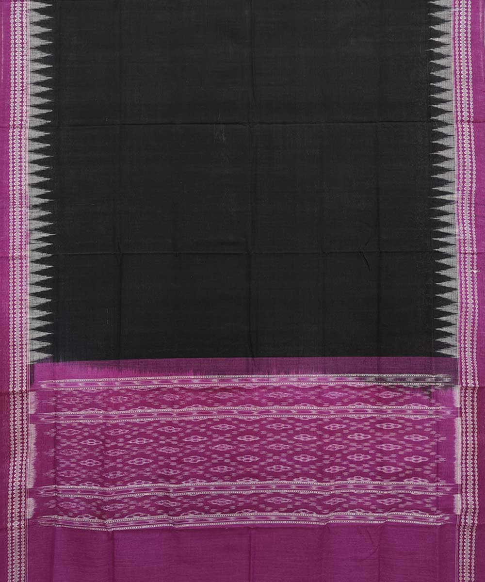 Black Pink Sambalpuri Handwoven Single Ikat Cotton Dupatta Image 2