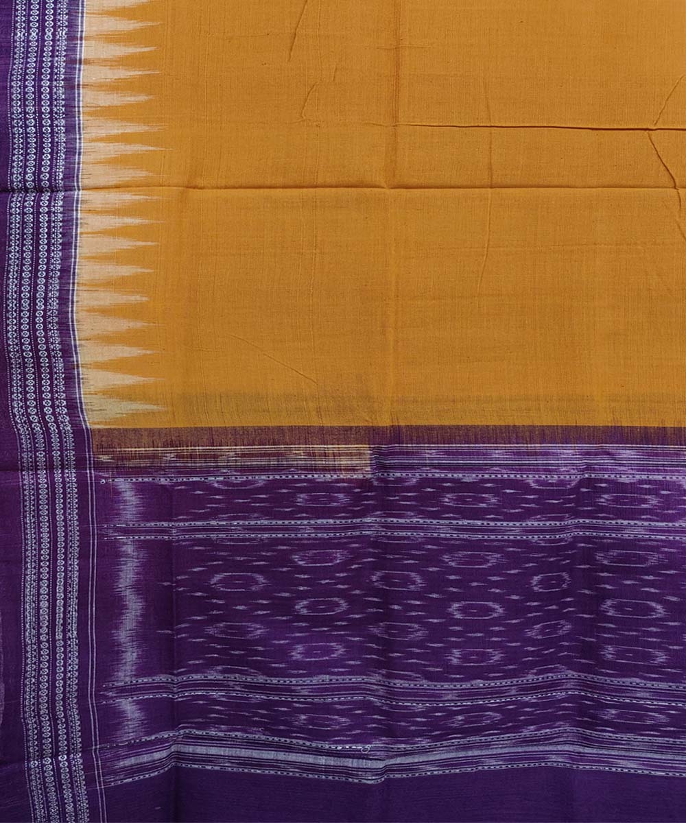 Offwhite Blue Sambalpuri Handwoven Single Ikat Cotton Dupatta Image 3