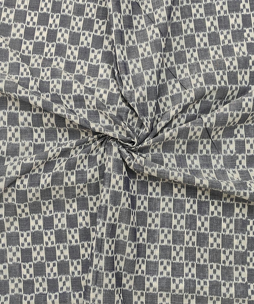 Gray Sambalpuri Handwoven Single Ikat Shirting Materials SFCSHI1417