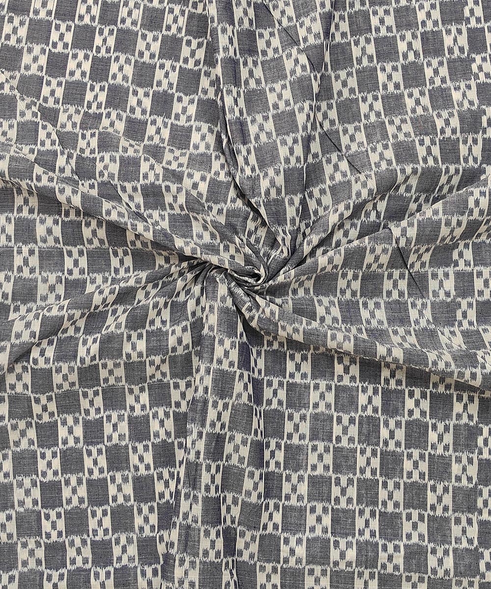 Gray Sambalpuri Handwoven Single Ikat Shirting Materials SFCSHI1417