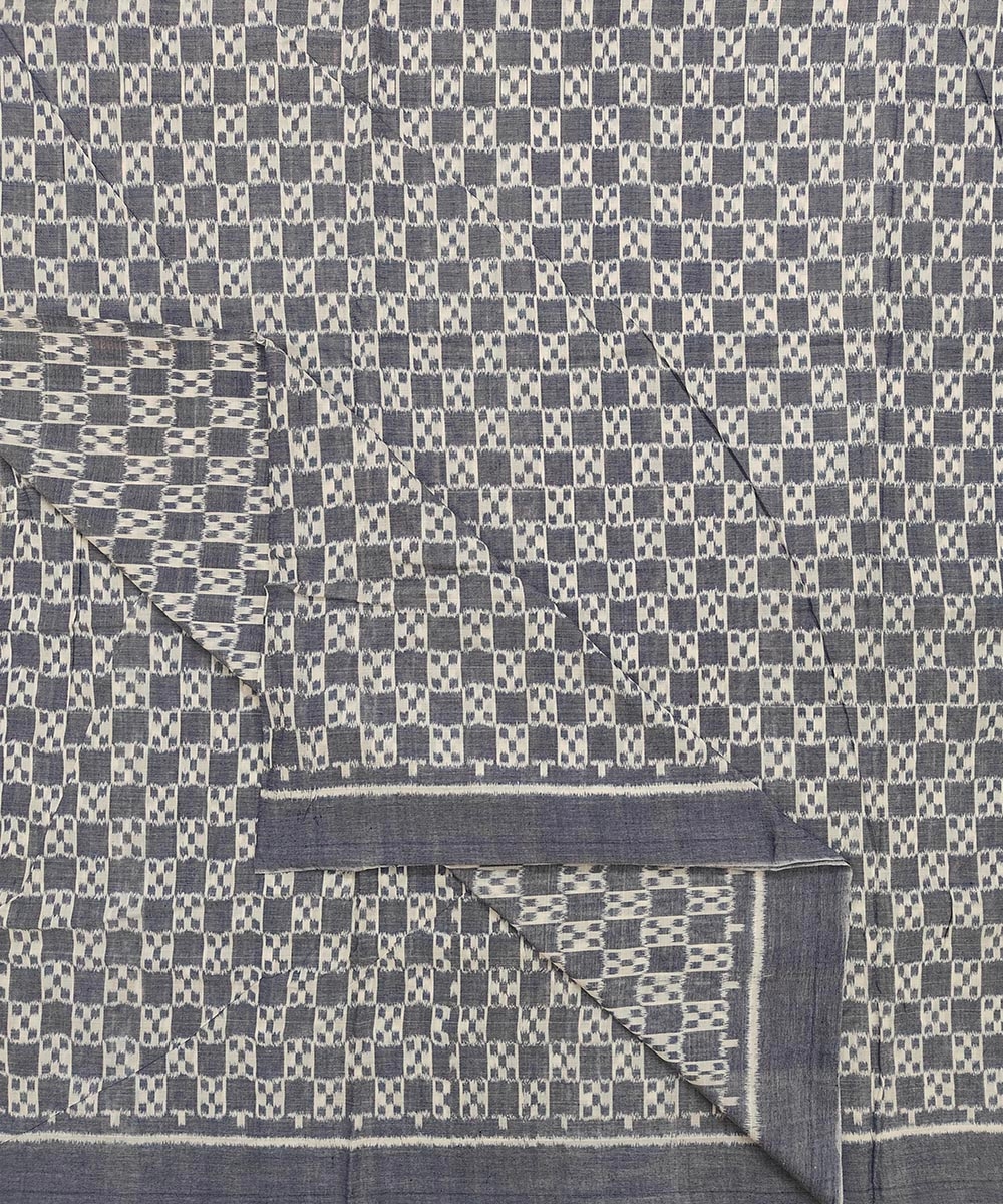 Gray Sambalpuri Handwoven Single Ikat Shirting Materials Image 2