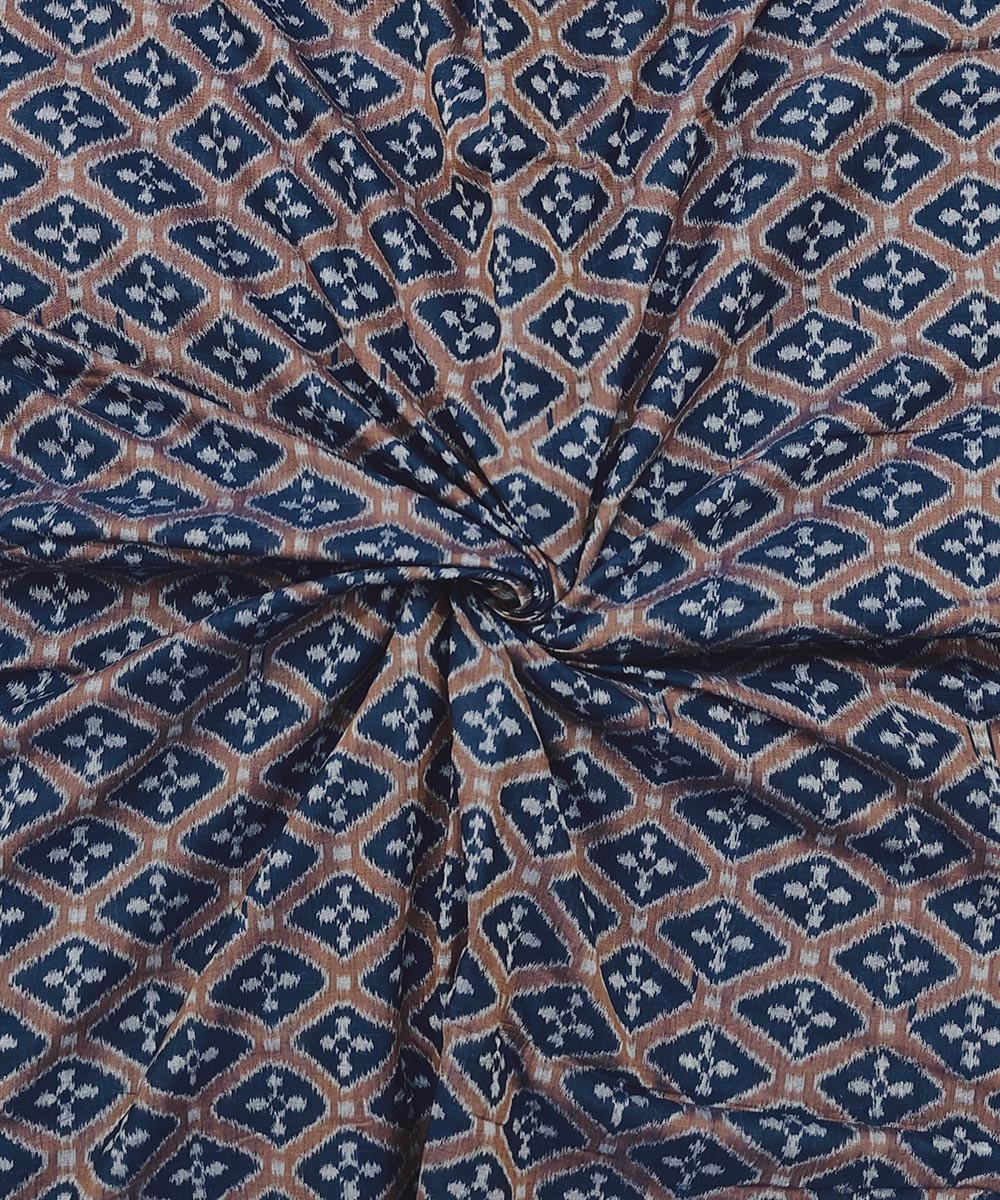 Blue Sambalpuri Handwoven Single Ikat Shirting Materials Image 1