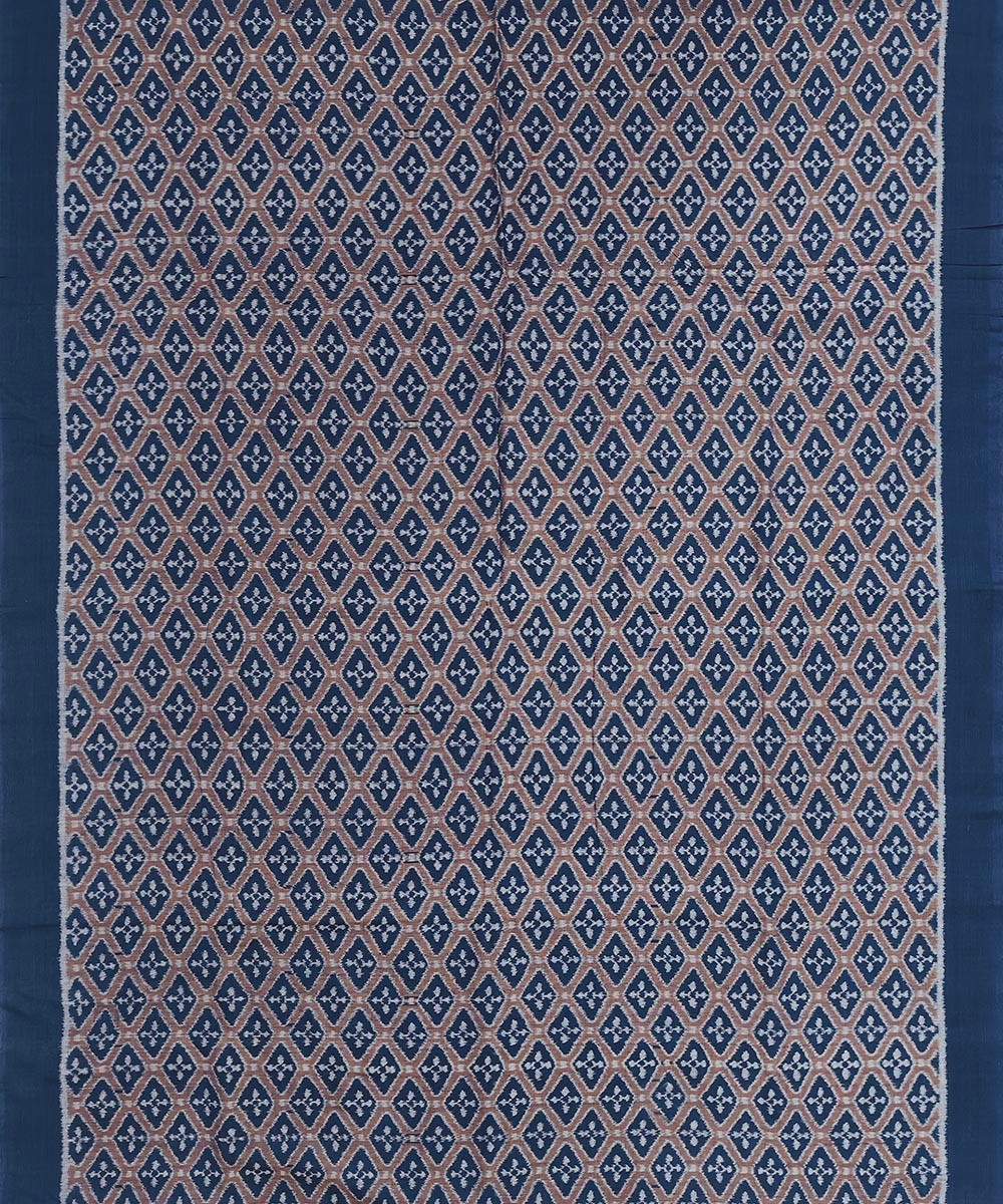 Blue Sambalpuri Handwoven Single Ikat Shirting Materials Image 3