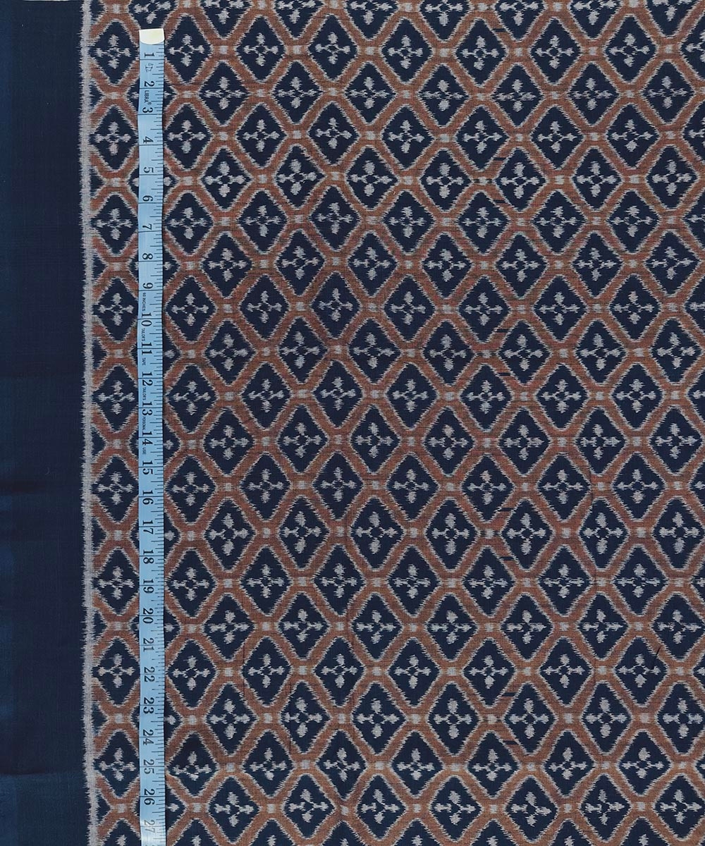 Blue Sambalpuri Handwoven Single Ikat Shirting Materials Image 4