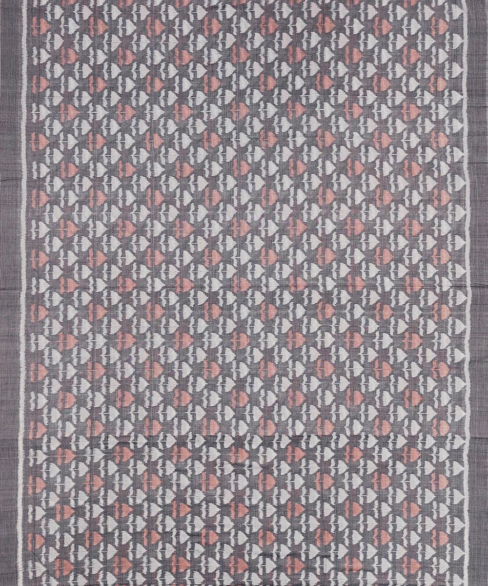 Gray Sambalpuri Handwoven Single Ikat Shirting Materials Image 3