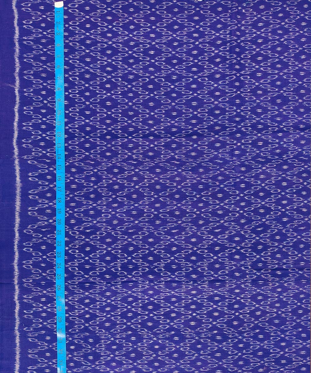 Blue Sambalpuri Handwoven Single Ikat Shirting Materials Image 4