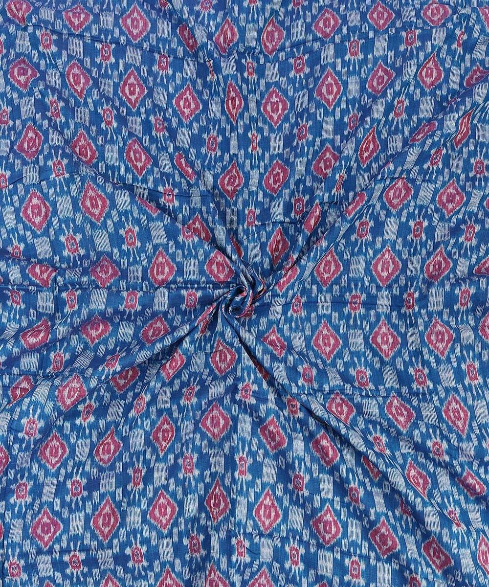 Blue Sambalpuri Handwoven Single Ikat Shirting Materials SFCSHI1422