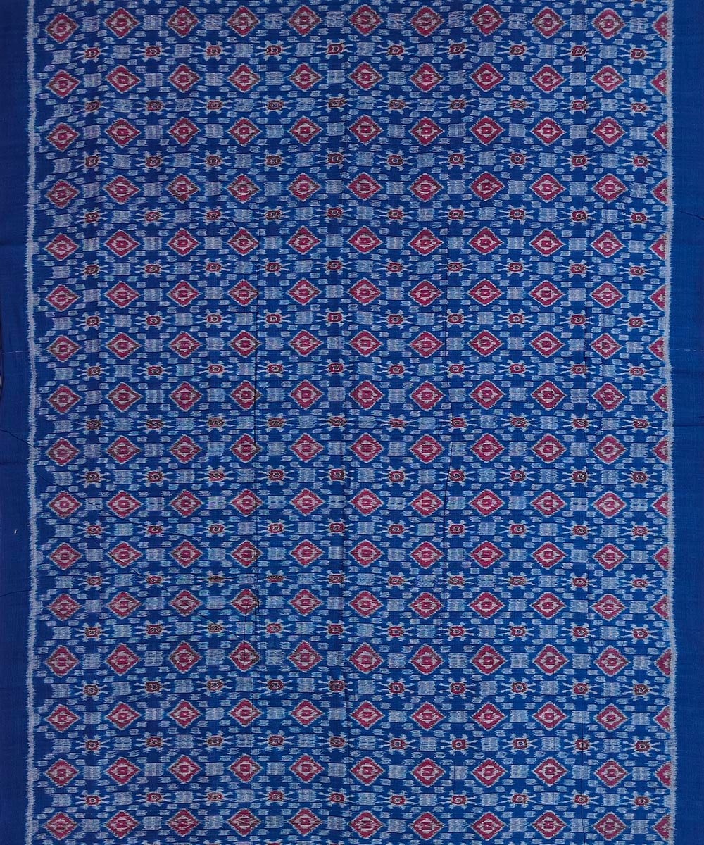 Blue Sambalpuri Handwoven Single Ikat Shirting Materials Image 3