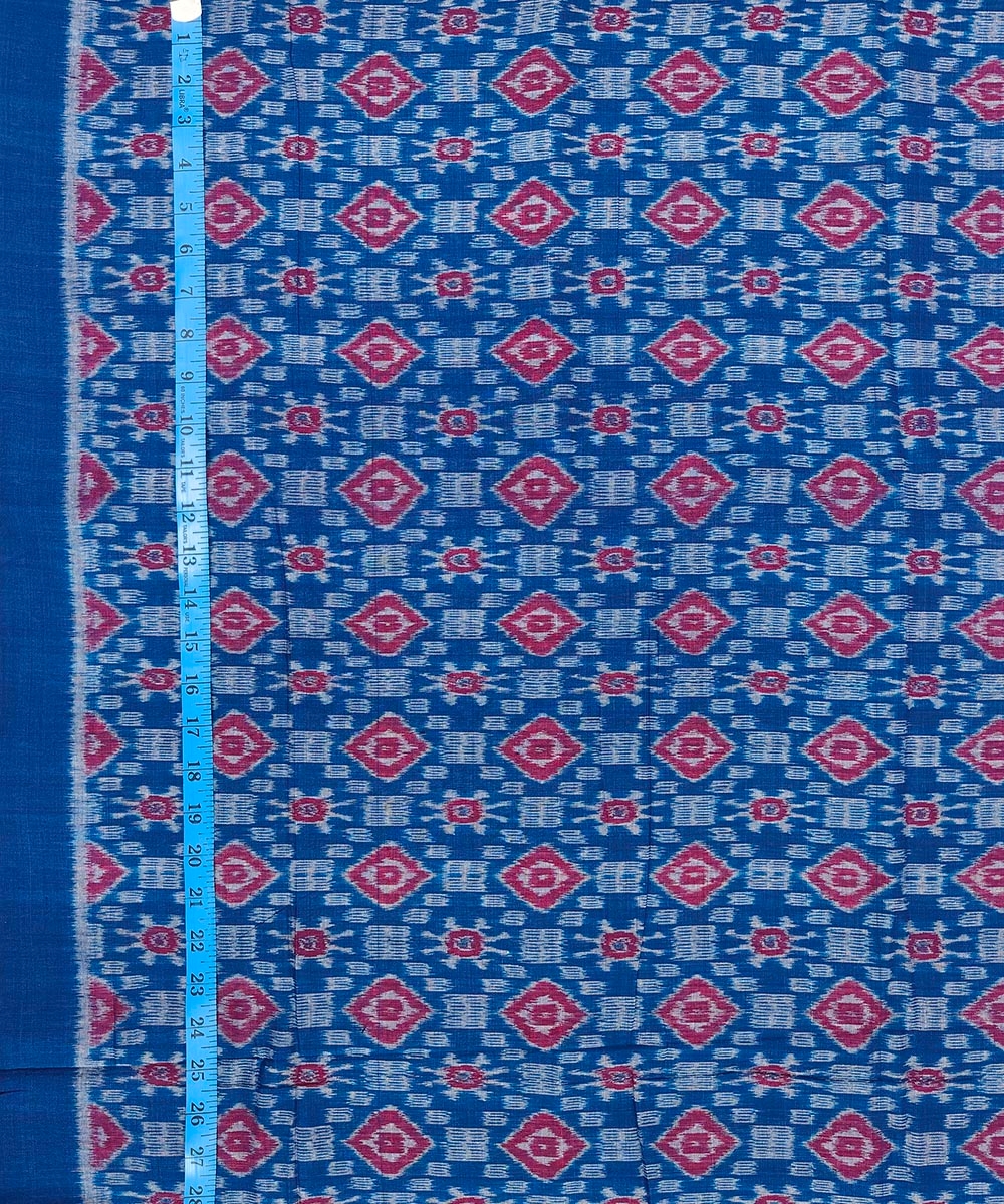 Blue Sambalpuri Handwoven Single Ikat Shirting Materials Image 4