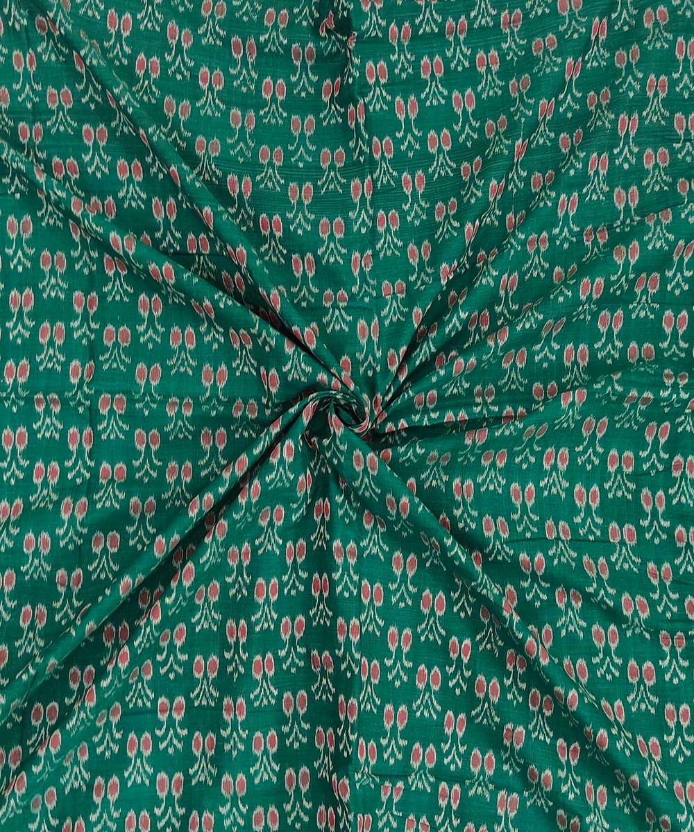 Green Sambalpuri Handwoven Single Ikat Shirting Materials Image 1