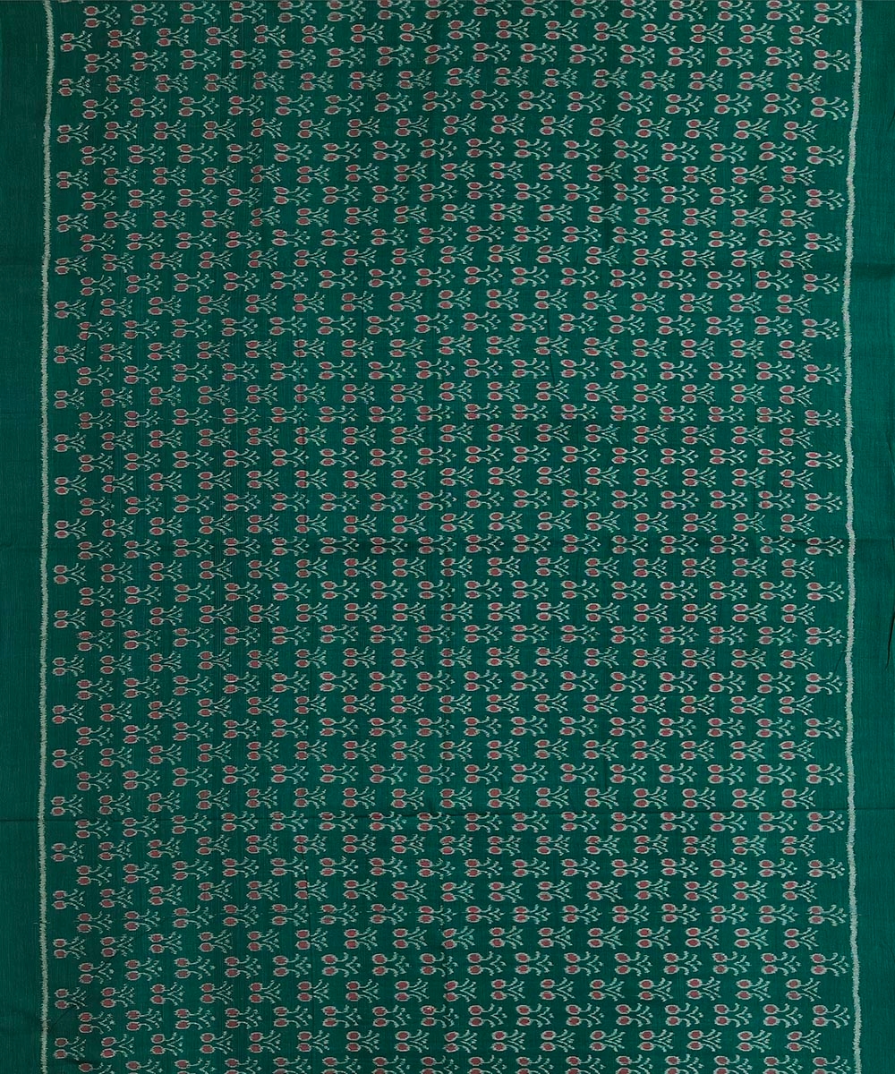 Green Sambalpuri Handwoven Single Ikat Shirting Materials Image 3
