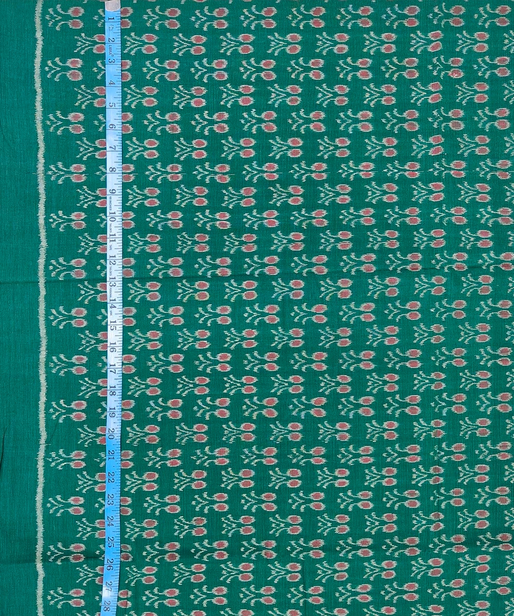 Green Sambalpuri Handwoven Single Ikat Shirting Materials Image 4
