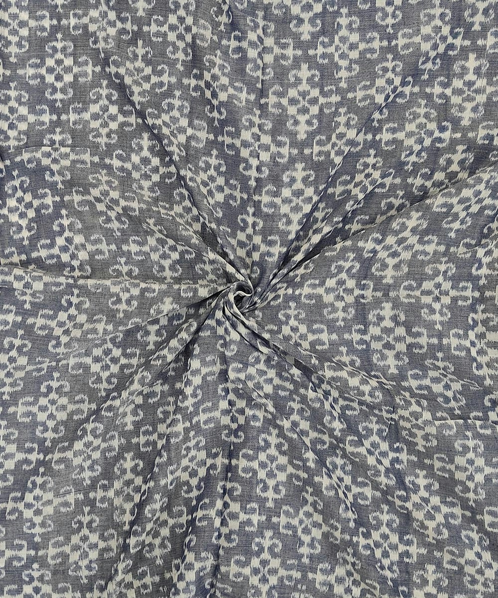 Gray Sambalpuri Handwoven Single Ikat Shirting Materials SFCSHI1425