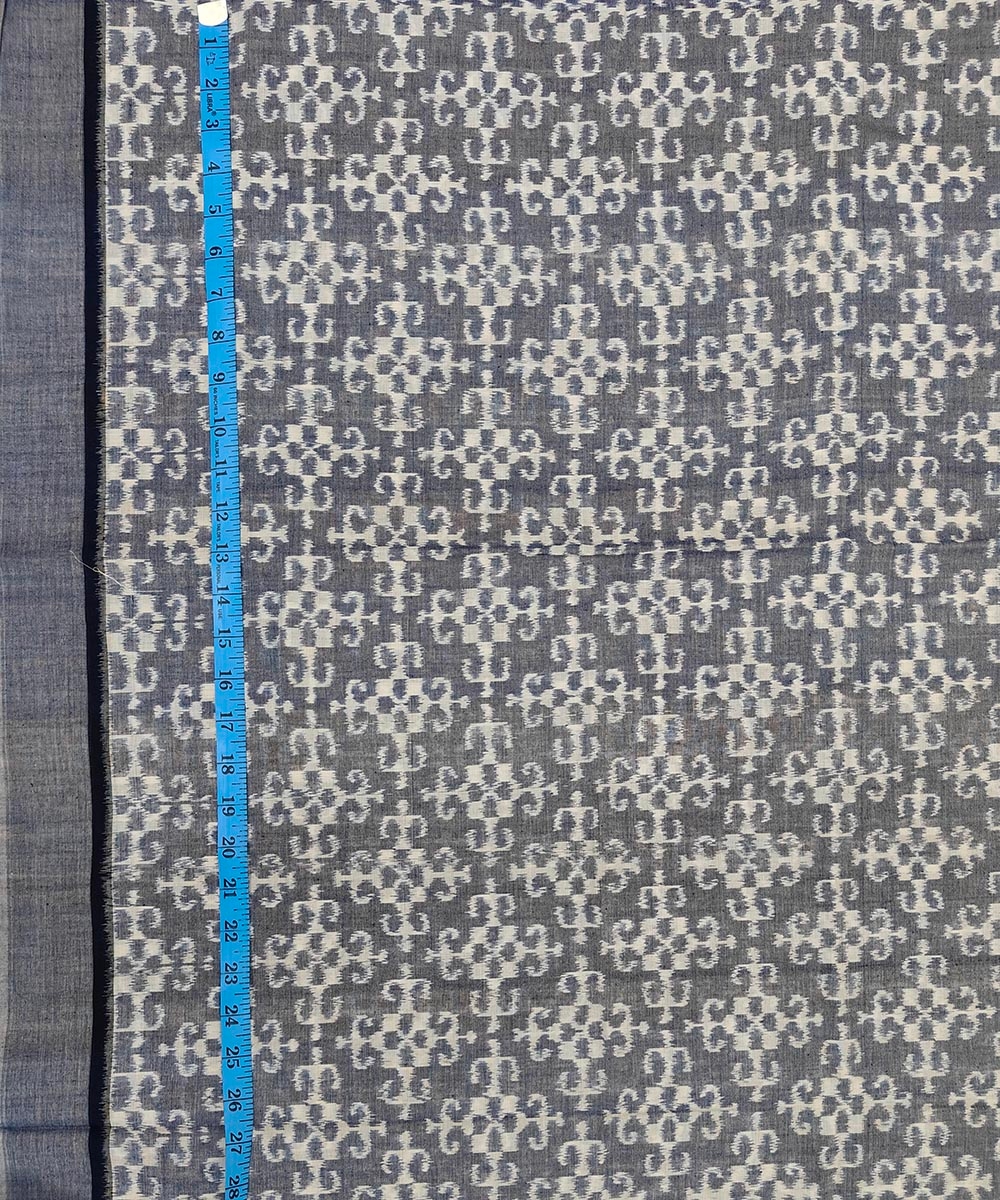 Gray Sambalpuri Handwoven Single Ikat Shirting Materials Image 4