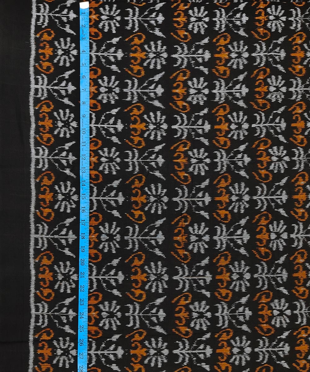 Black Sambalpuri Handwoven Single Ikat Shirting Materials Image 4