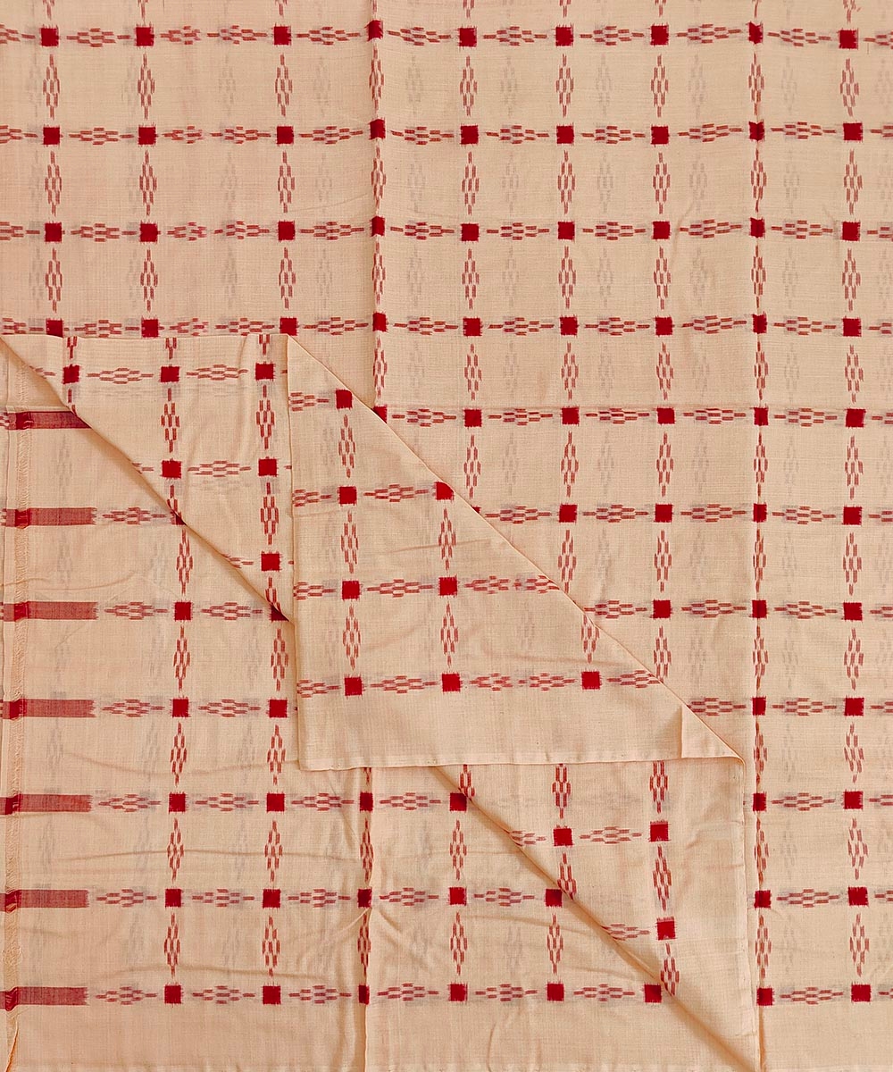 Light Brown Sambalpuri Handwoven Single Ikat Shirting Materials Image 2