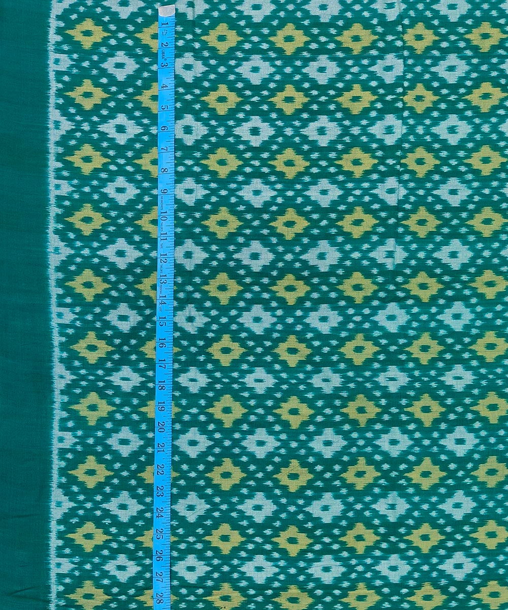 Green Sambalpuri Handwoven Single Ikat Shirting Materials Image 4