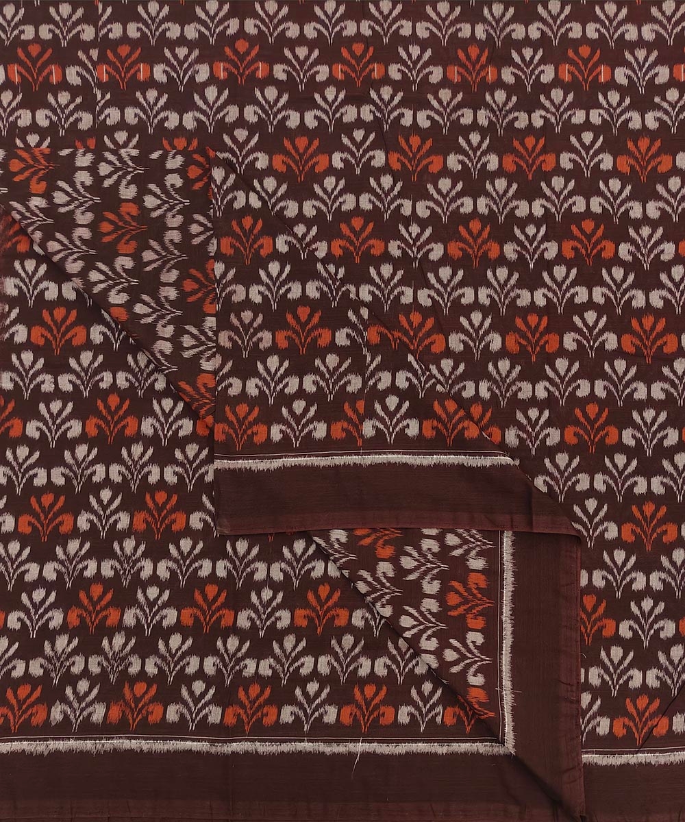 Coffee Sambalpuri Handwoven Single Ikat Shirting Materials Image 2