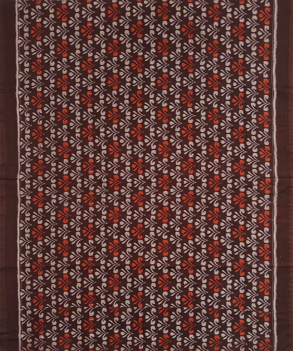 Coffee Sambalpuri Handwoven Single Ikat Shirting Materials Image 3