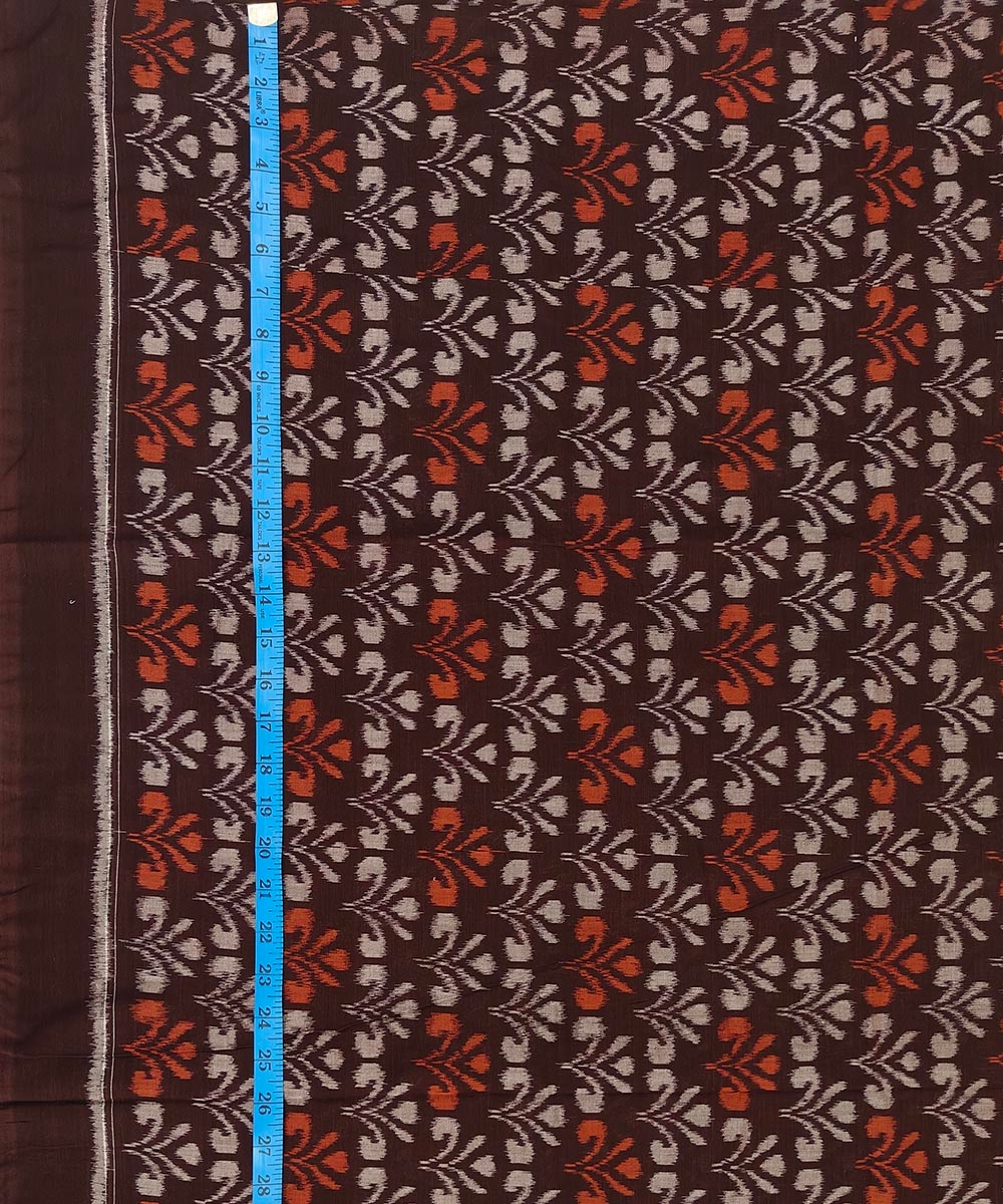 Coffee Sambalpuri Handwoven Single Ikat Shirting Materials Image 4