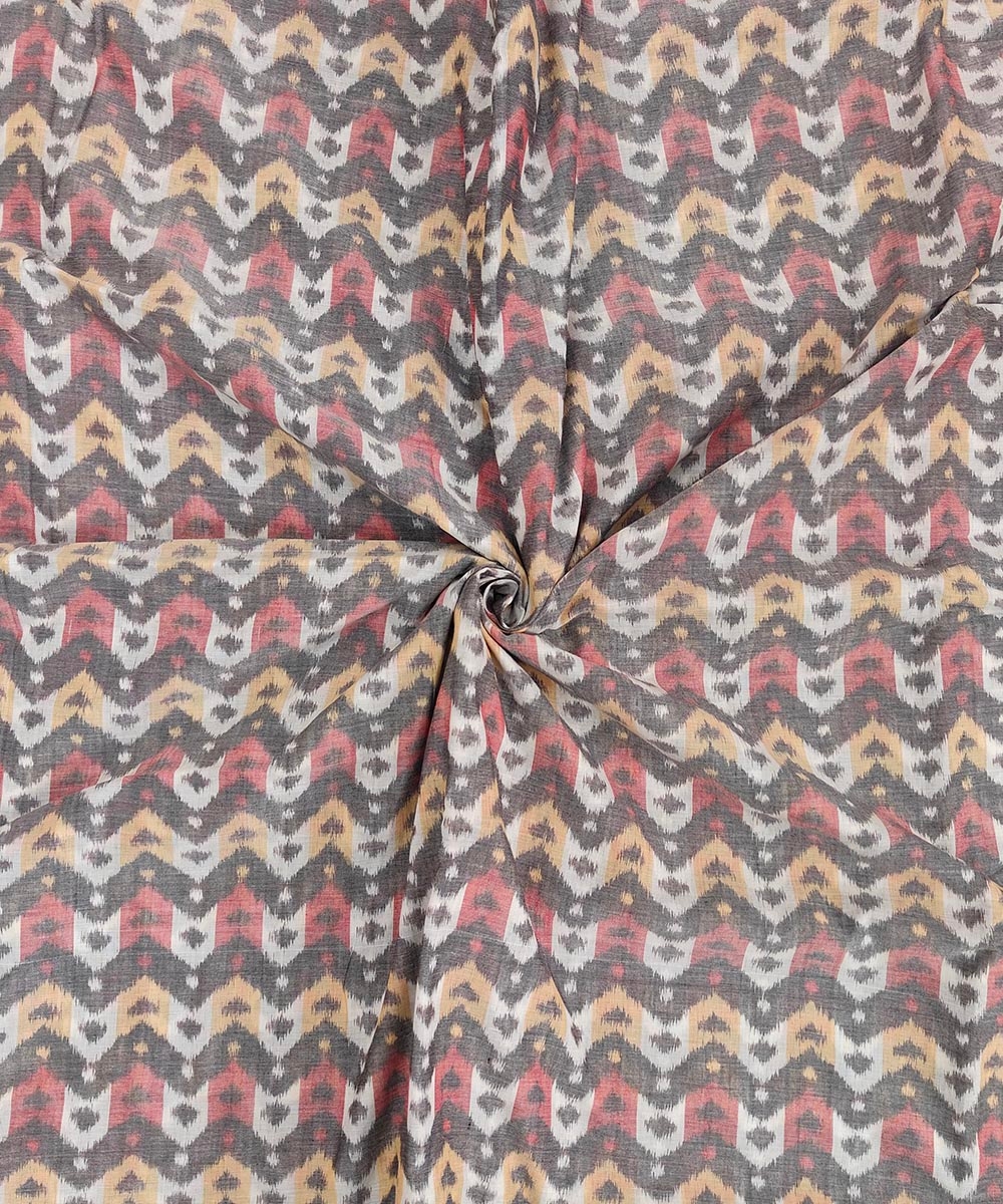 Gray Sambalpuri Handwoven Single Ikat Shirting Materials Image 1