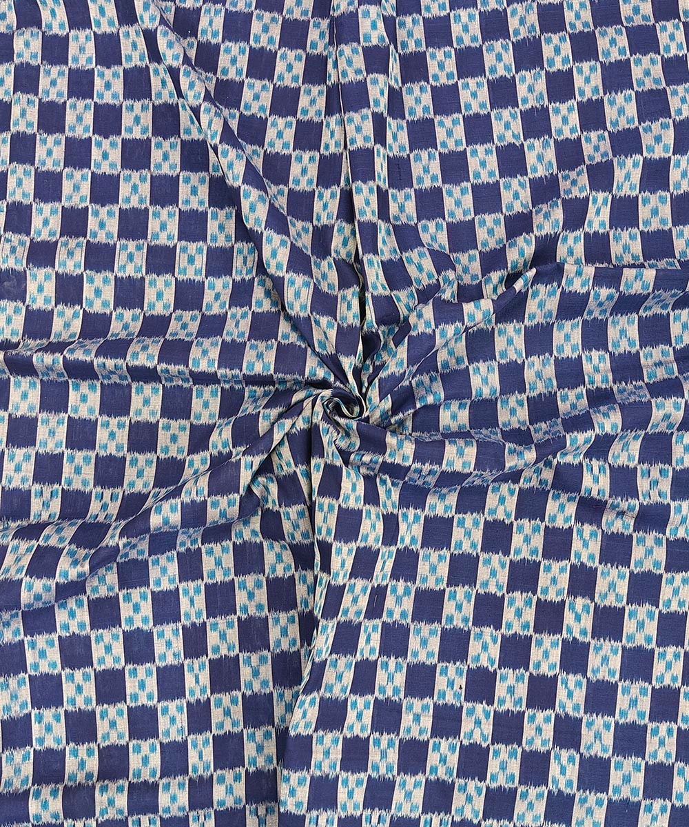 Blue Sambalpuri Handwoven Single Ikat Shirting Materials Image 1