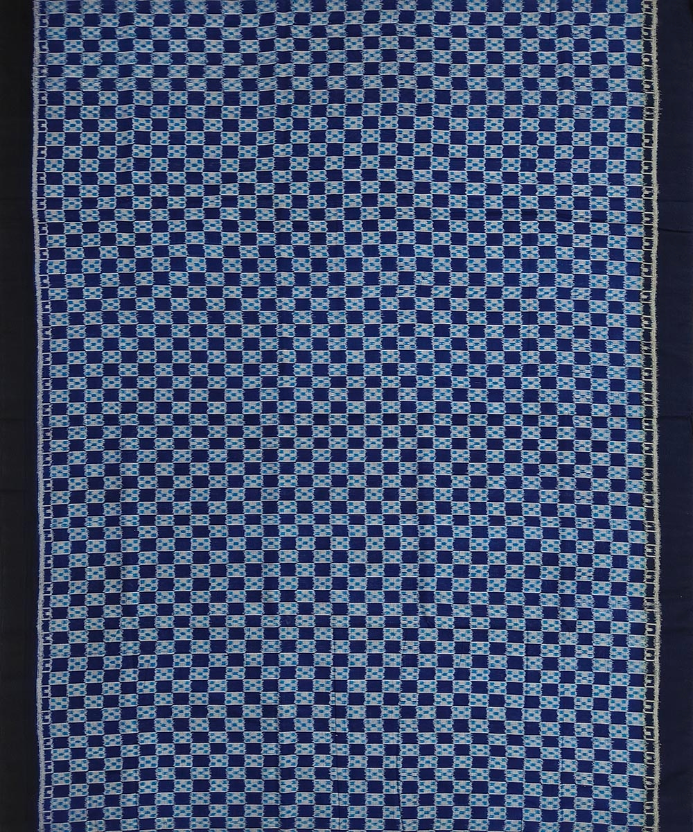 Blue Sambalpuri Handwoven Single Ikat Shirting Materials Image 3