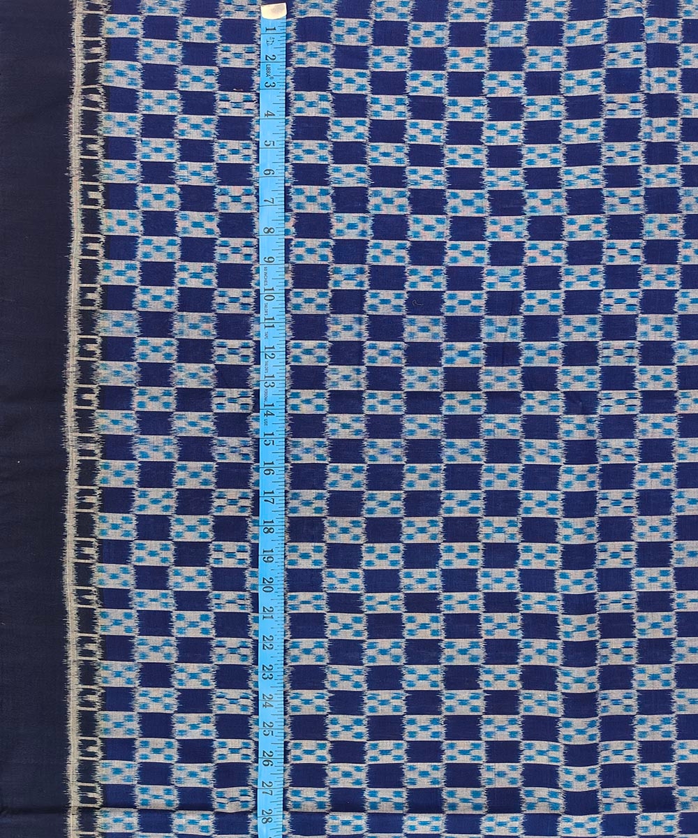 Blue Sambalpuri Handwoven Single Ikat Shirting Materials Image 4