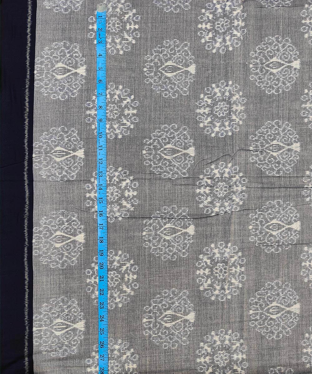 Gray Sambalpuri Handwoven Single Ikat Shirting Materials Image 4