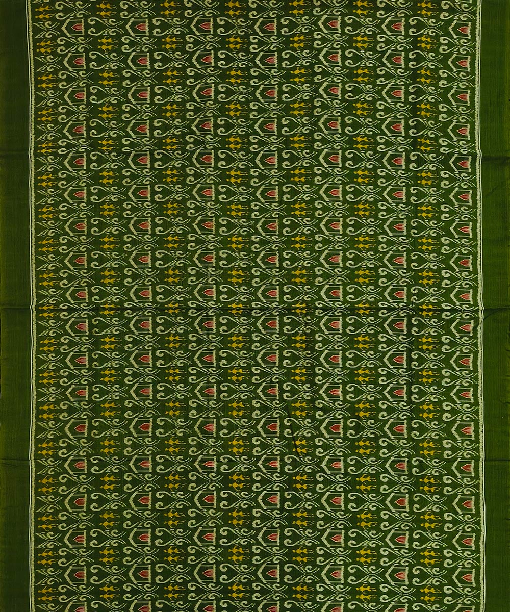 Green Sambalpuri Handwoven Single Ikat Shirting Materials Image 3