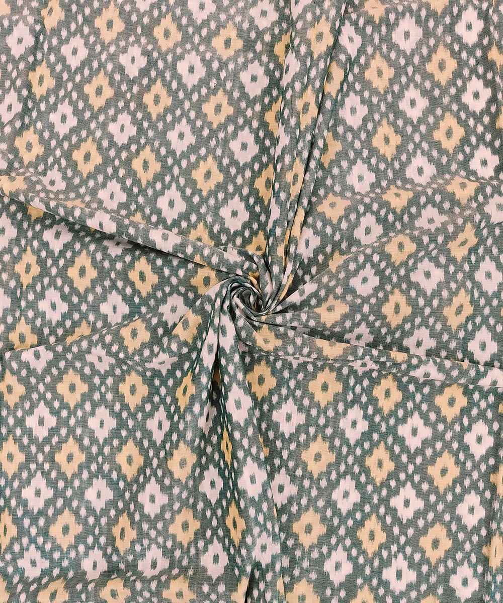 Green Sambalpuri Handwoven Single Ikat Shirting Materials Image 1