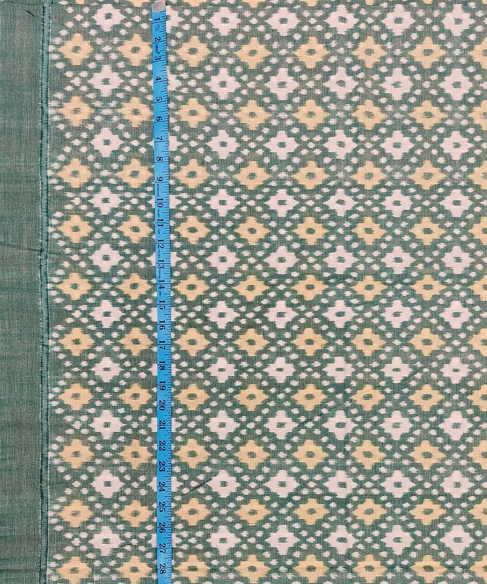 Green Sambalpuri Handwoven Single Ikat Shirting Materials Image 4