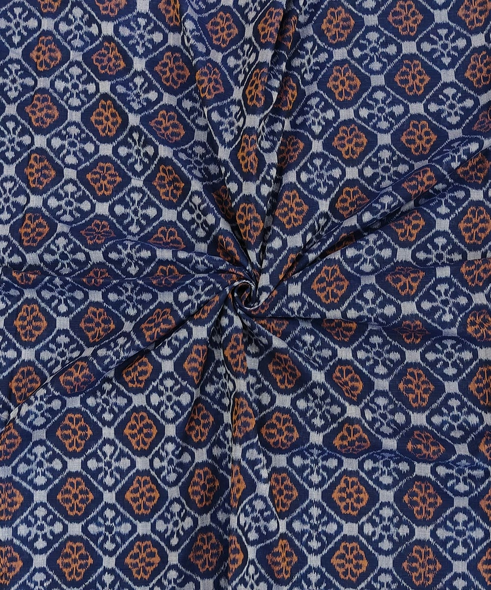 Blue Sambalpuri Handwoven Single Ikat Shirting Materials SFCSHI1438