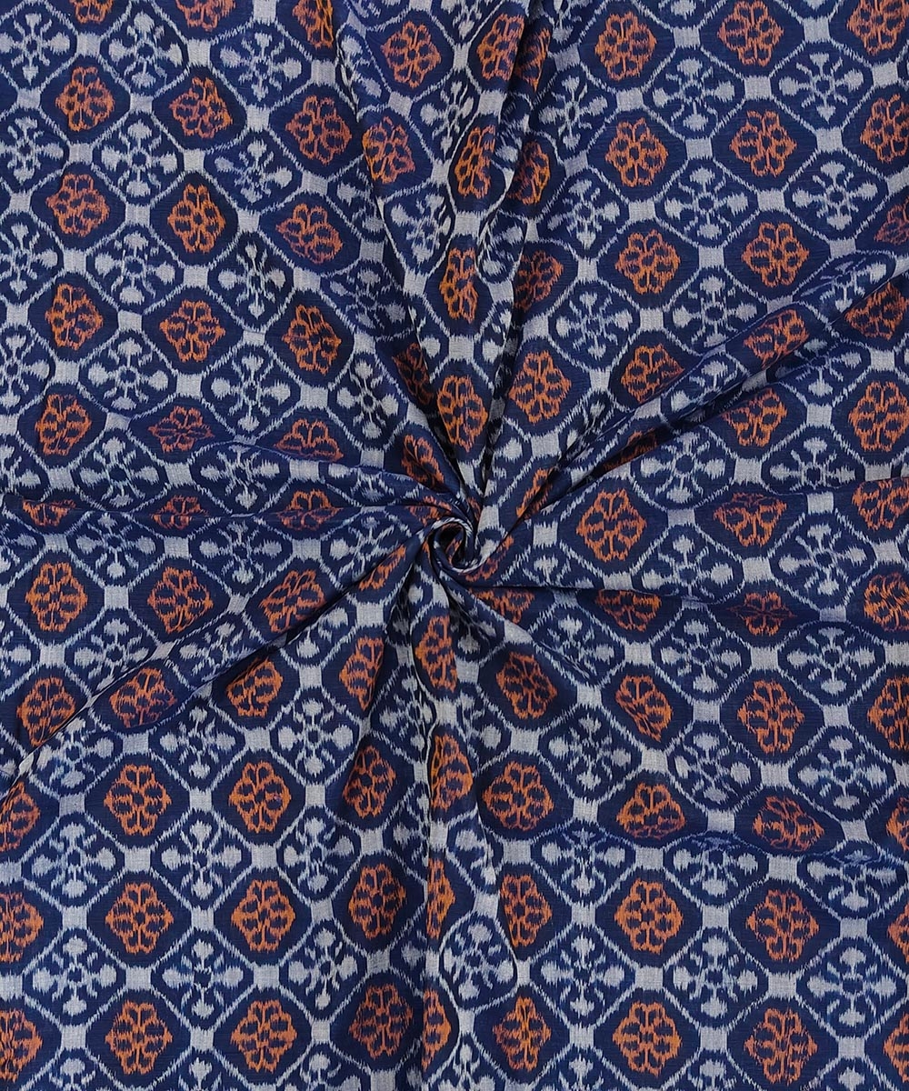 Blue Sambalpuri Handwoven Single Ikat Shirting Materials Image 1