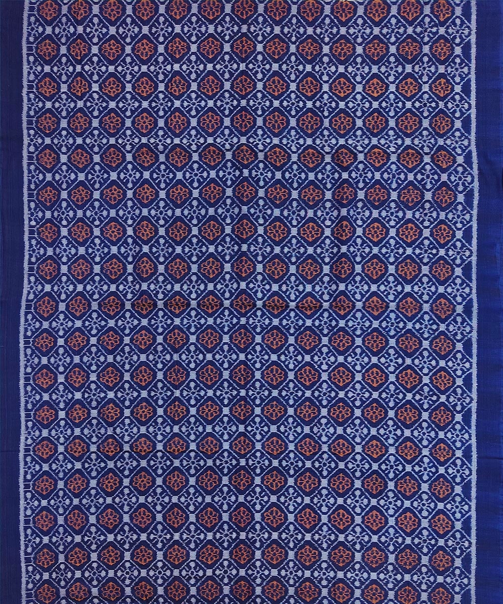 Blue Sambalpuri Handwoven Single Ikat Shirting Materials Image 3