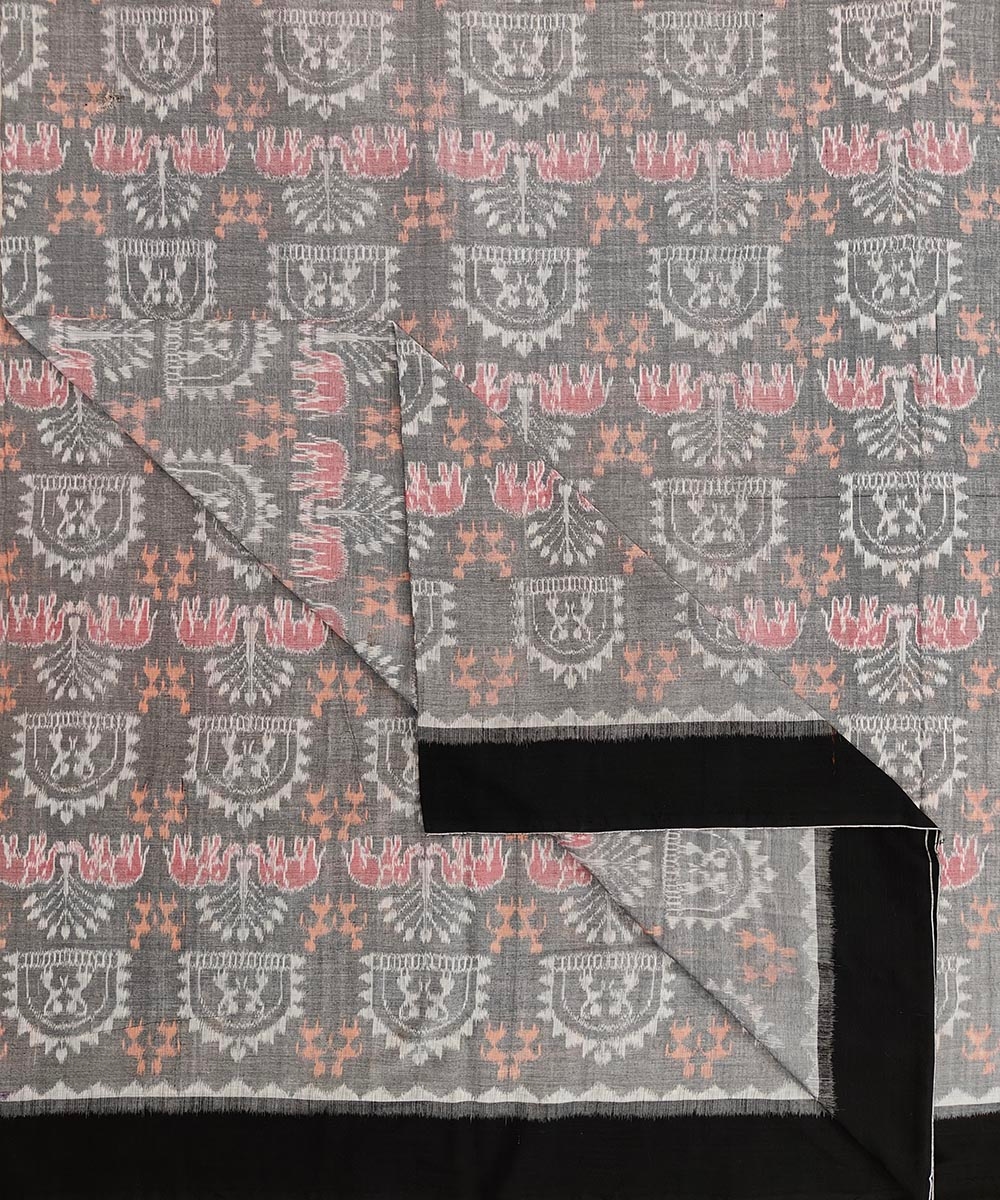 Gray Sambalpuri Handwoven Single Ikat Shirting Materials Image 2