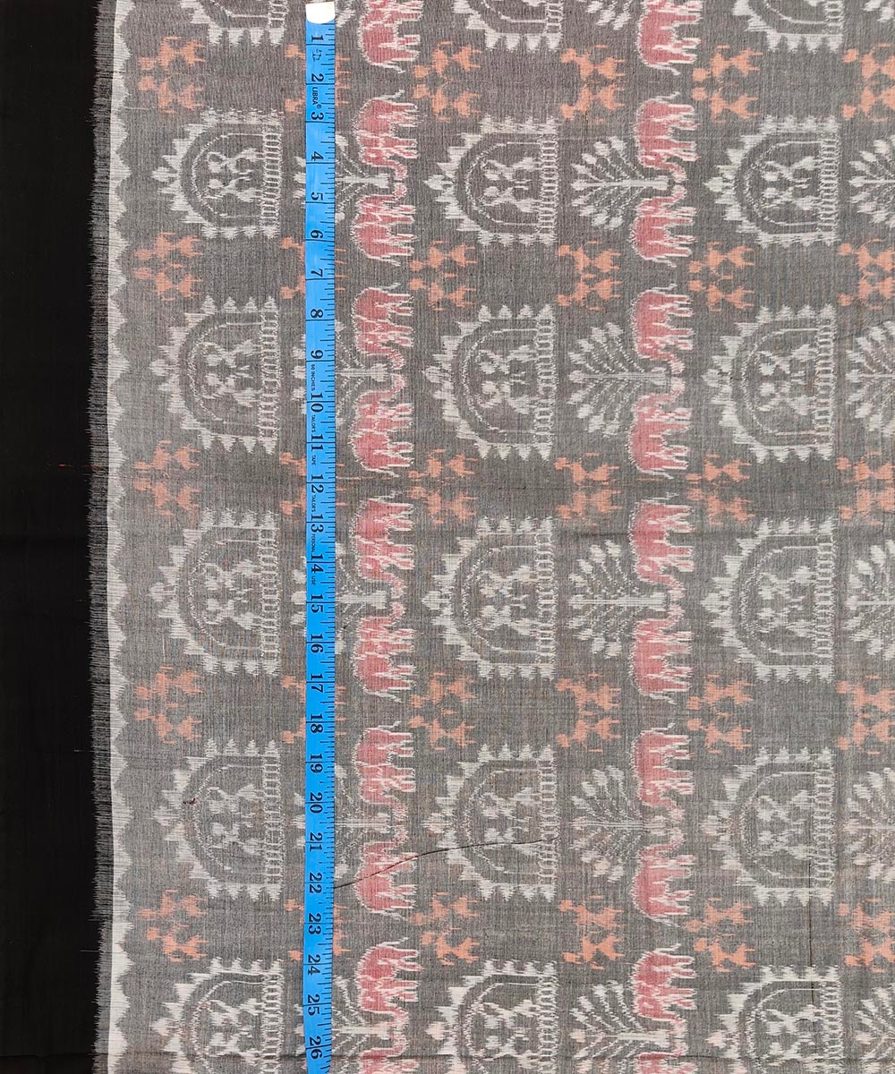 Gray Sambalpuri Handwoven Single Ikat Shirting Materials Image 4