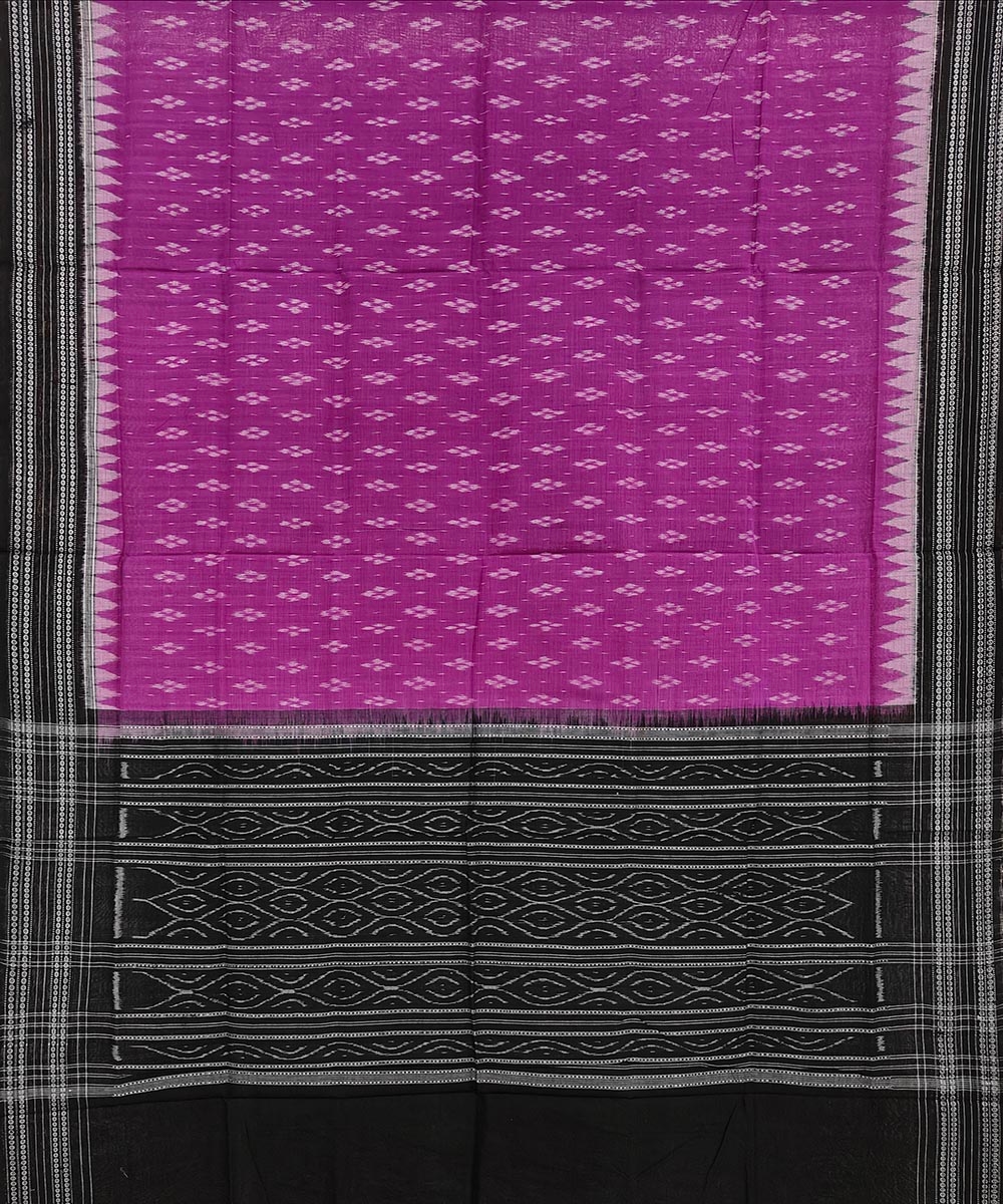 Purple Black Sambalpuri Handwoven Single Ikat Cotton Dupatta Image 2