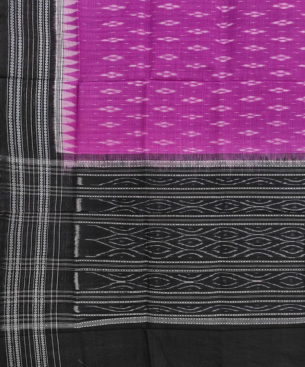 Purple Black Sambalpuri Handwoven Single Ikat Cotton Dupatta Image 3