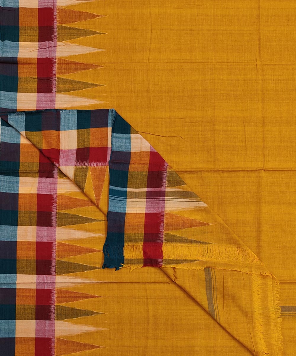 Yellow Sambalpuri Handwoven Ikat Cotton Joda Image 1