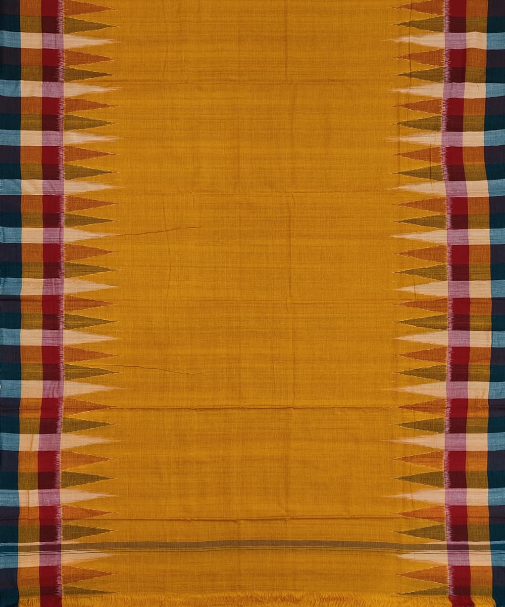 Yellow Sambalpuri Handwoven Ikat Cotton Joda Image 3