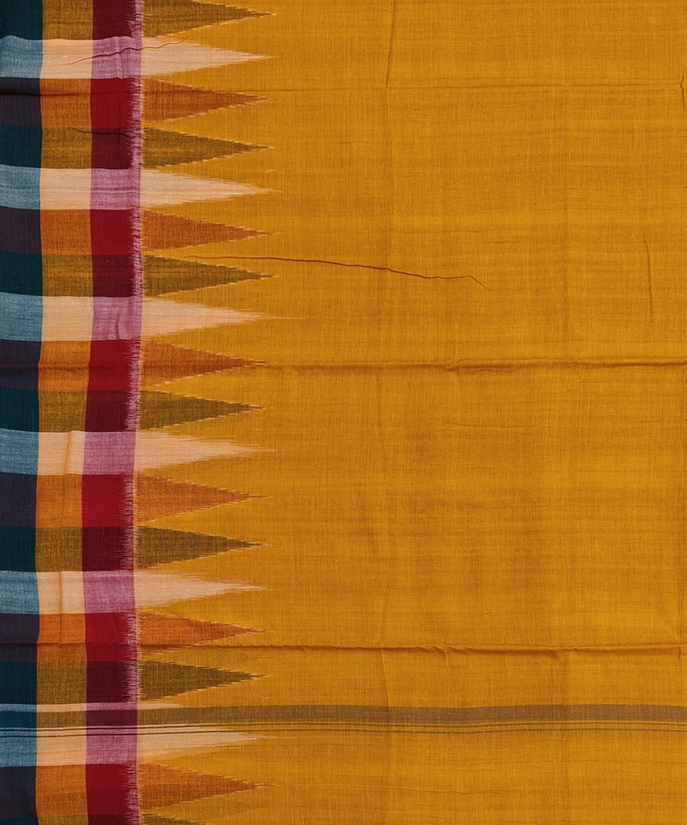 Yellow Sambalpuri Handwoven Ikat Cotton Joda Image 4