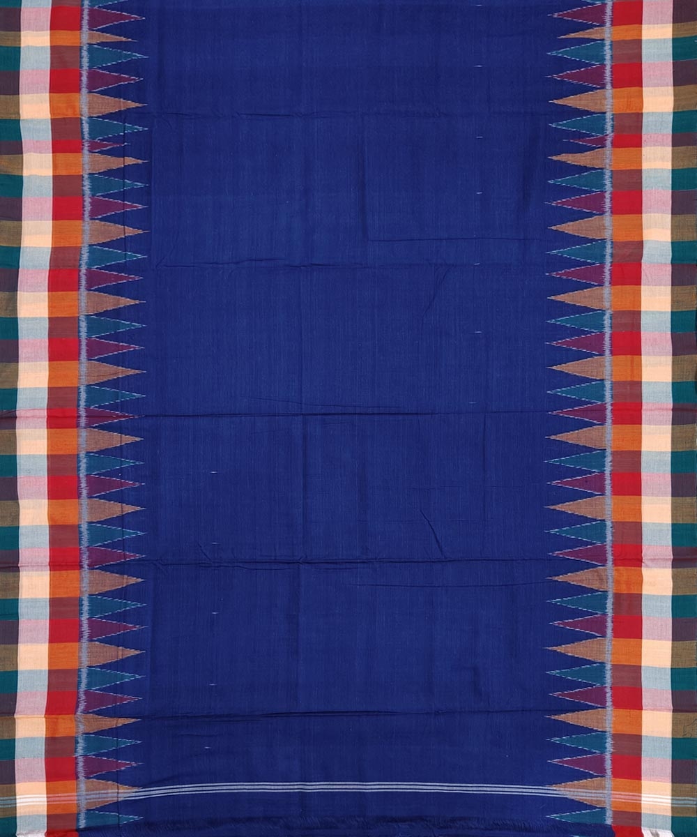 Blue Sambalpuri Handwoven Ikat Cotton Joda Image 3