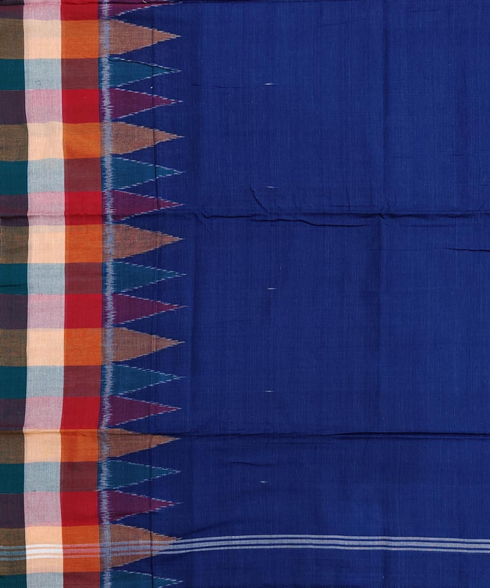 Blue Sambalpuri Handwoven Ikat Cotton Joda Image 4