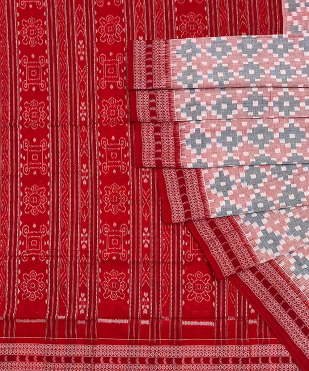 Multicolour Sambalpuri Handwoven Single Ikat Cotton Saree Image 1