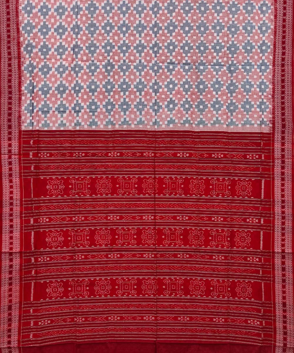 Multicolour Sambalpuri Handwoven Single Ikat Cotton Saree Image 2