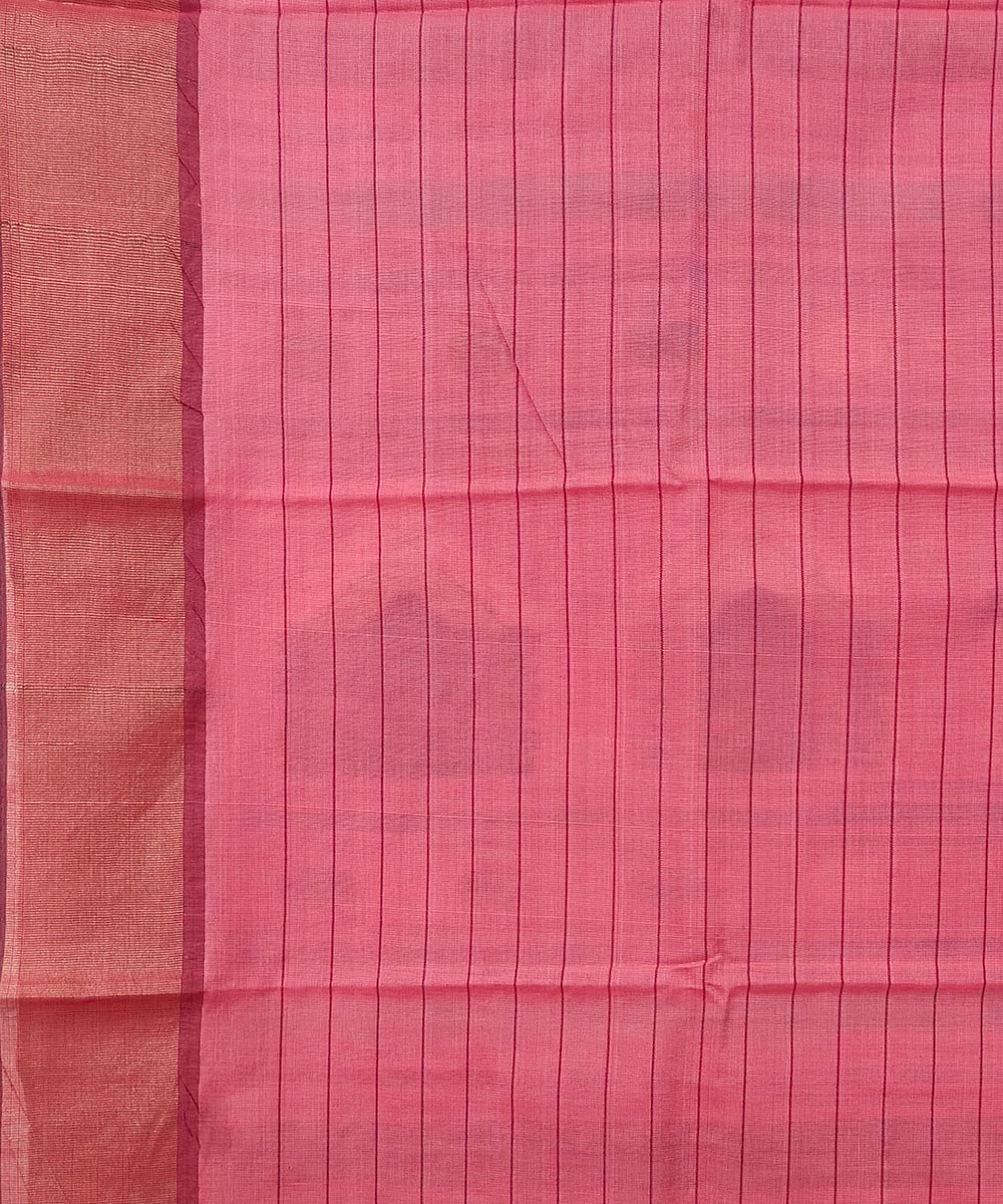 Beige Pink Sambalpuri Handwoven Dolabedi Tussar Silk Saree Image 4