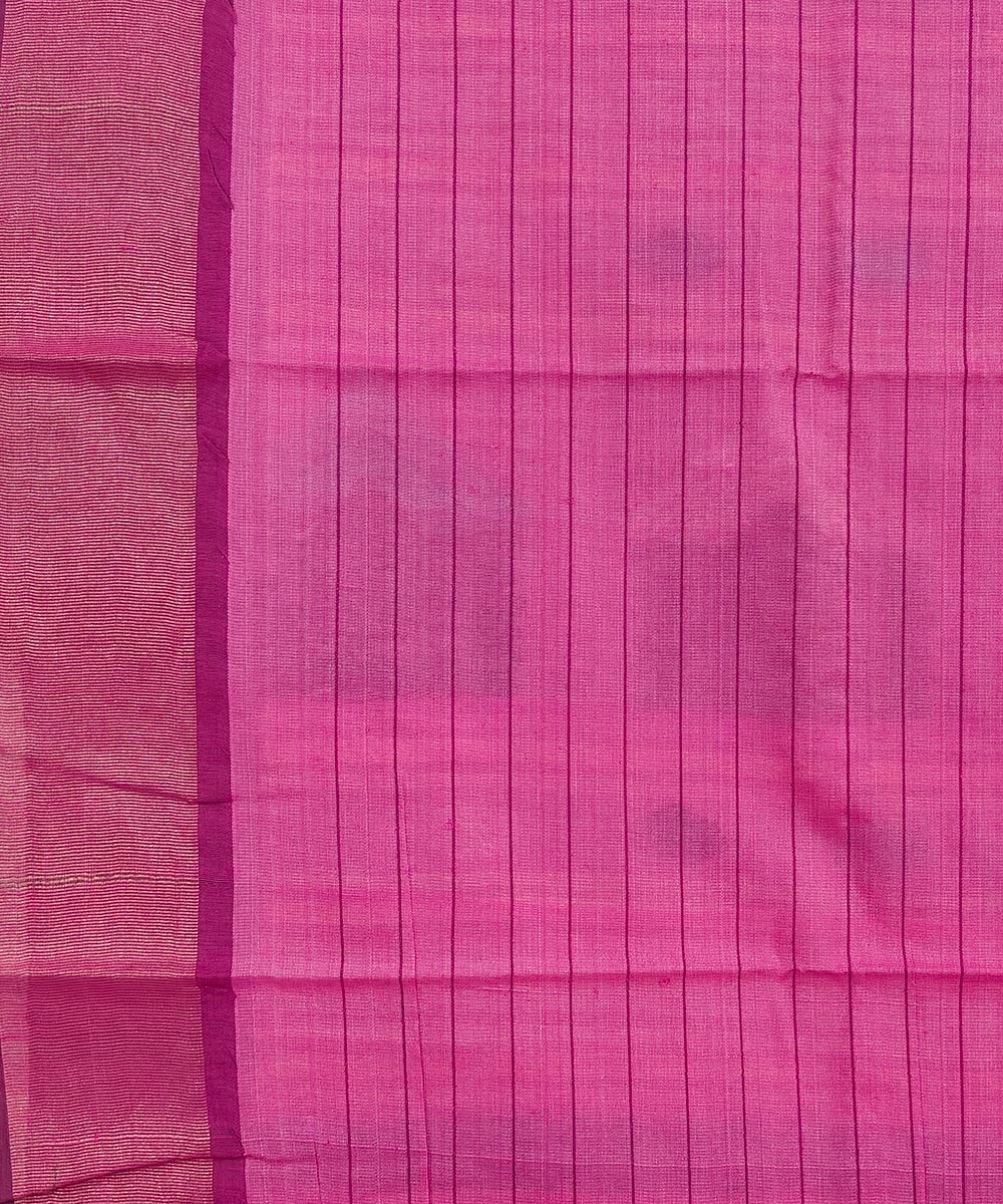 Beige Pink Sambalpuri Handwoven Dolabedi Tussar Silk Saree Image 4