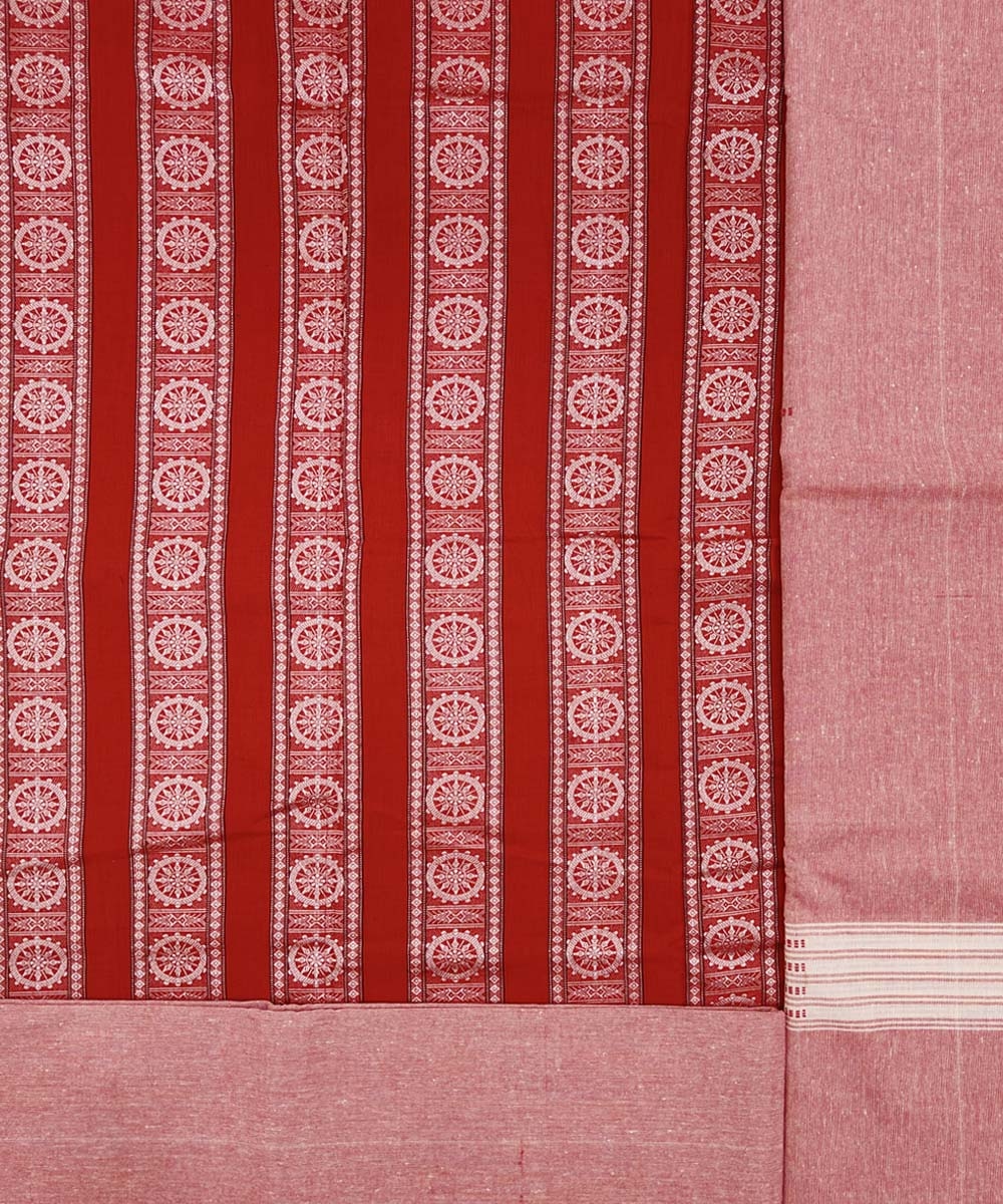 Red Nuapatna Handwoven Single Ikat Suit Set Image 2