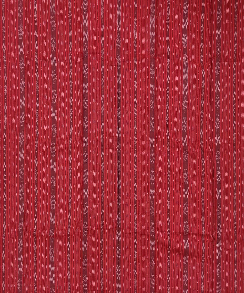 Red Gray Nuapatna Handwoven Single Ikat Suit Set Image 3